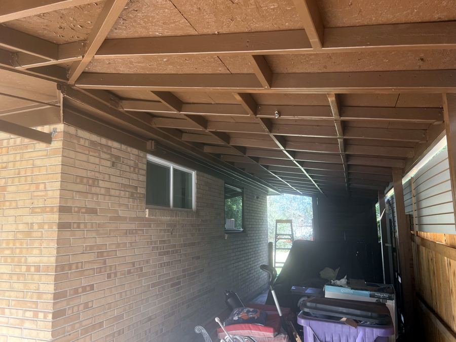 Carport ceiling after