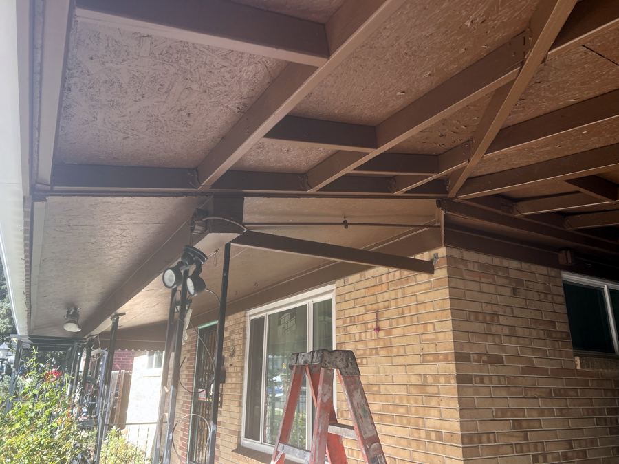 Porch ceiling after, painted brown
